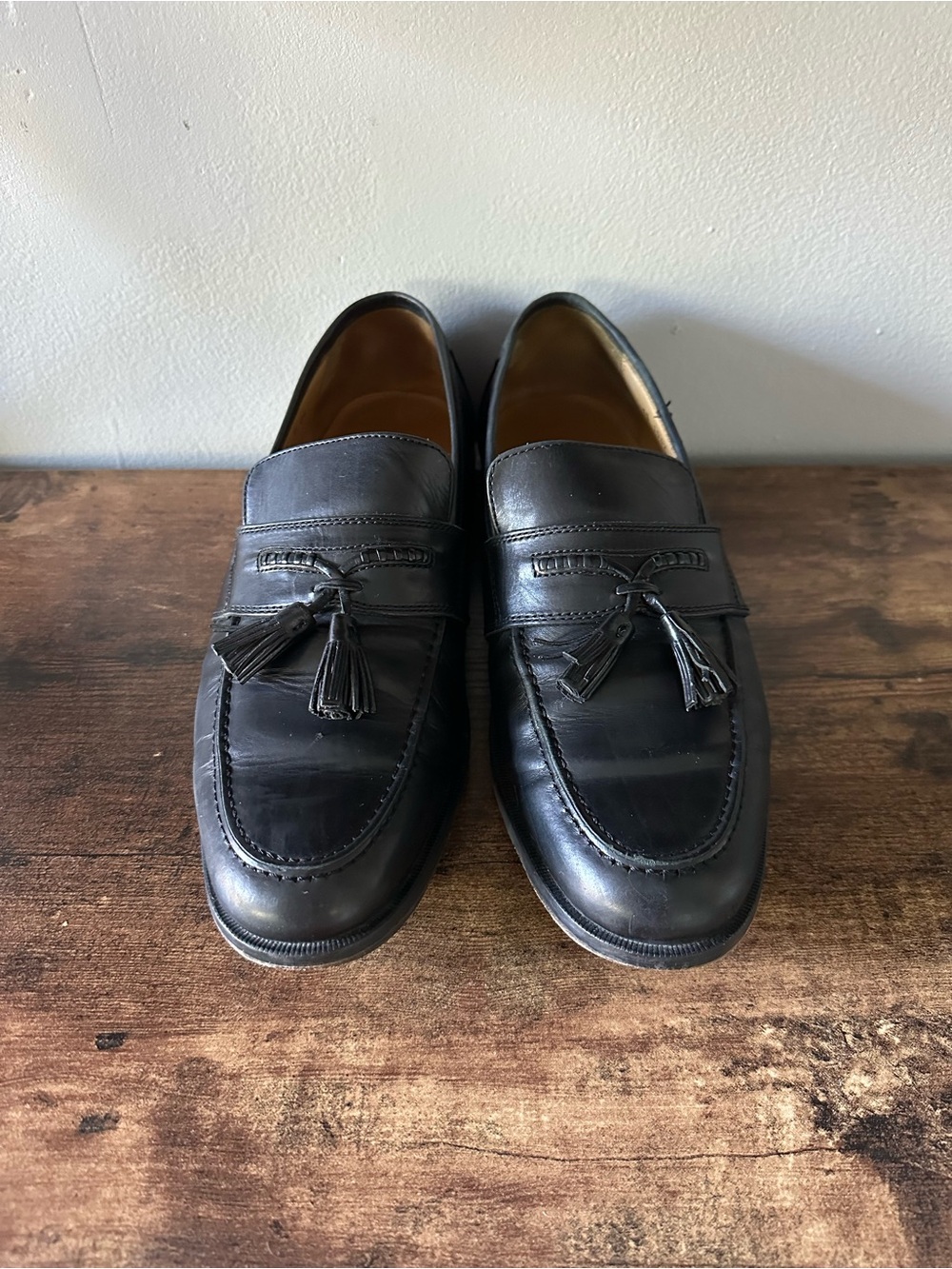 Johnston & Murphy Handcrafted Mens Shoes Leather Loafer Black US Size 10